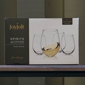 JoyJolt Stemless Wine Glasses Set